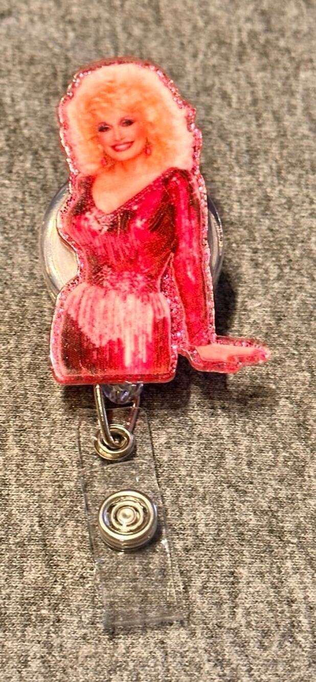 dolly parton inspired badge reel music fan country medical nurse